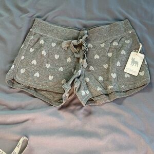 PJ Salvage Gray Glitter Heart Print thermal Shorts